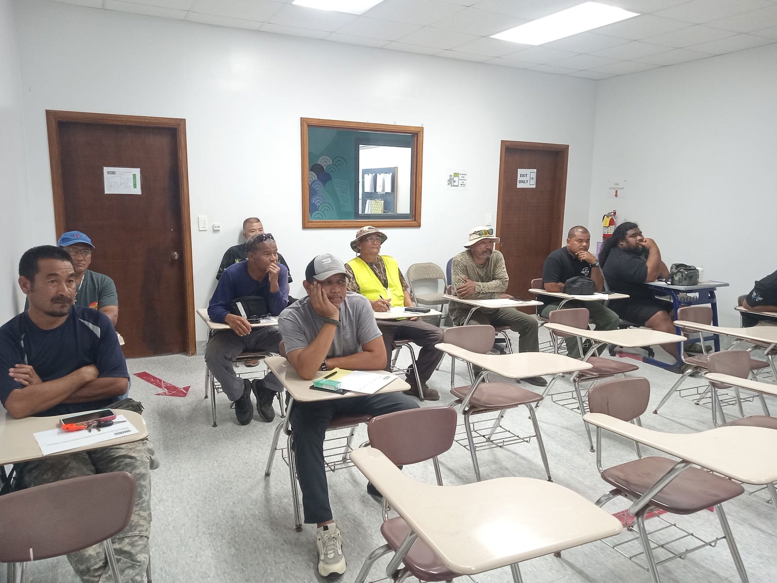 Department of Public Work staff members participate in a solid waste management training conducted at the Northern Marianas Technical Institute in Lower Base on Tuesday.