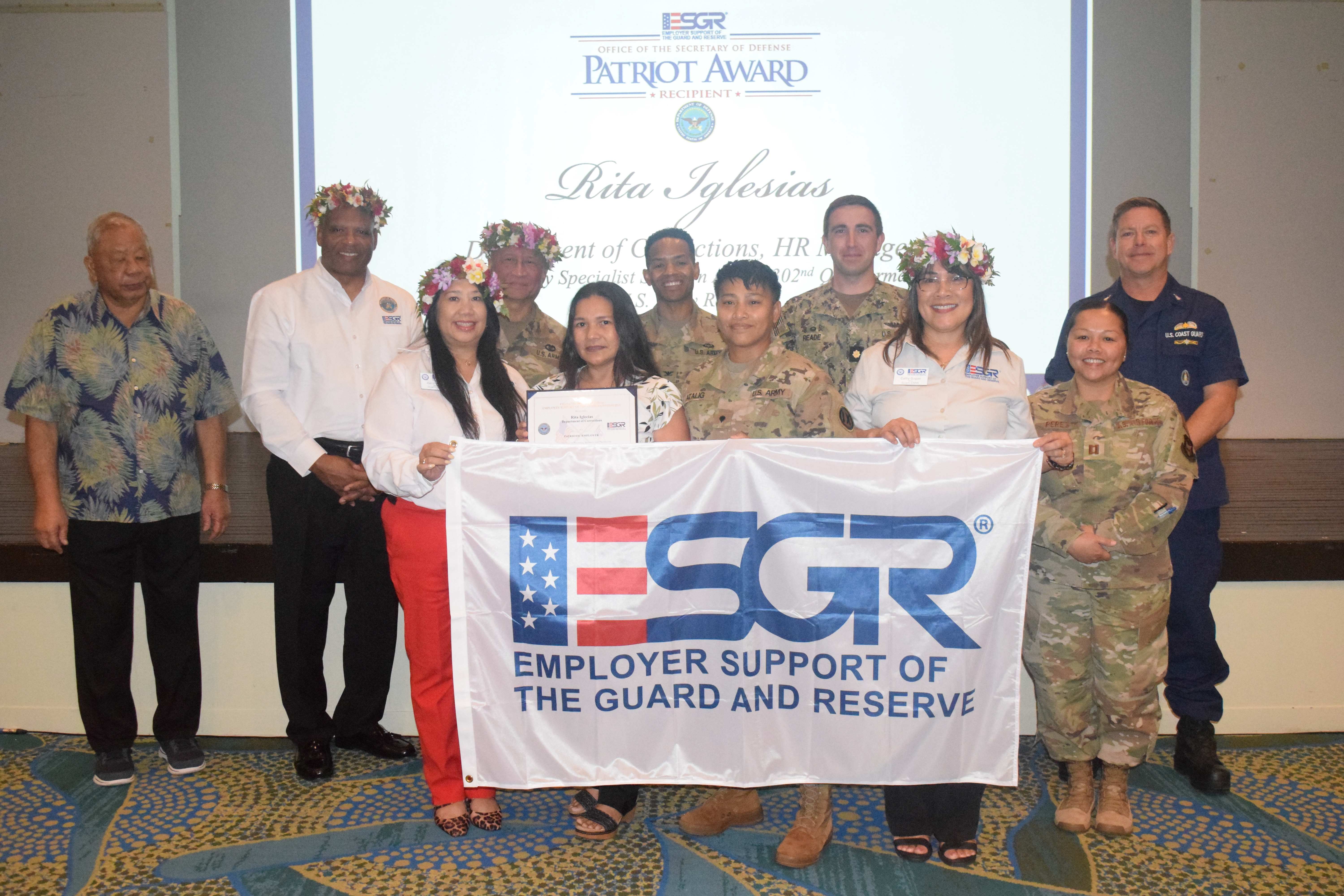 Department of Corrections Human Resource Manager Rita Iglecias is a Patriot awardee.