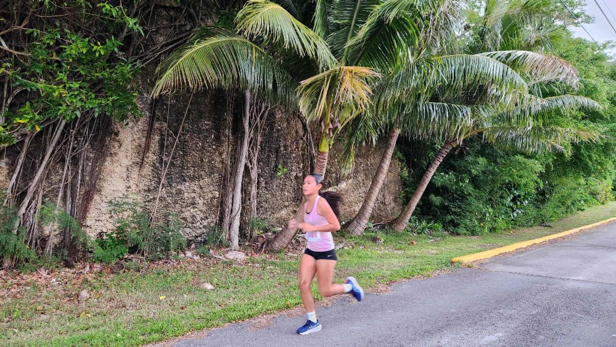 Aubrey Paige Arriola White of the Marianas takes on the 5K marathon course during the 2nd Annual Rota Marathon on Jan. 18, 2025.