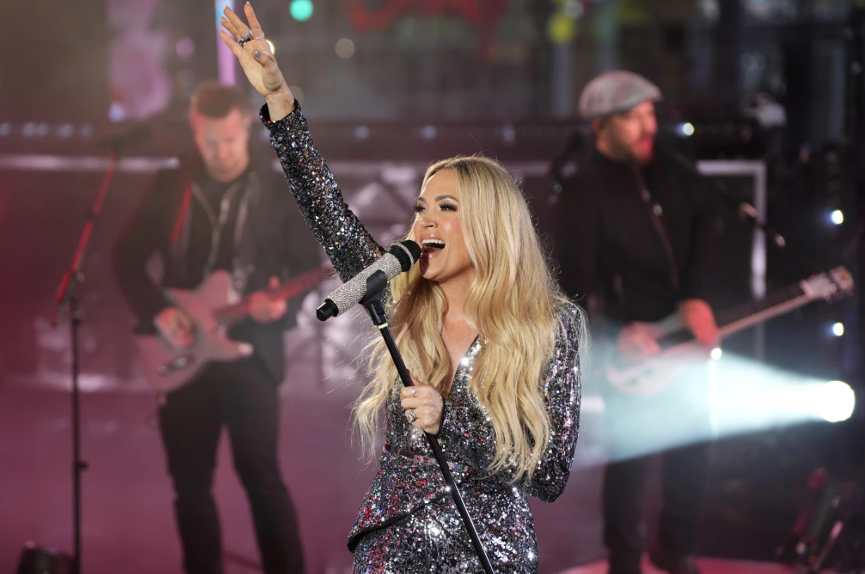 Carrie Underwood performs during the Times Square New Year’s Eve celebration on Dec. 31, 2024 in New York.