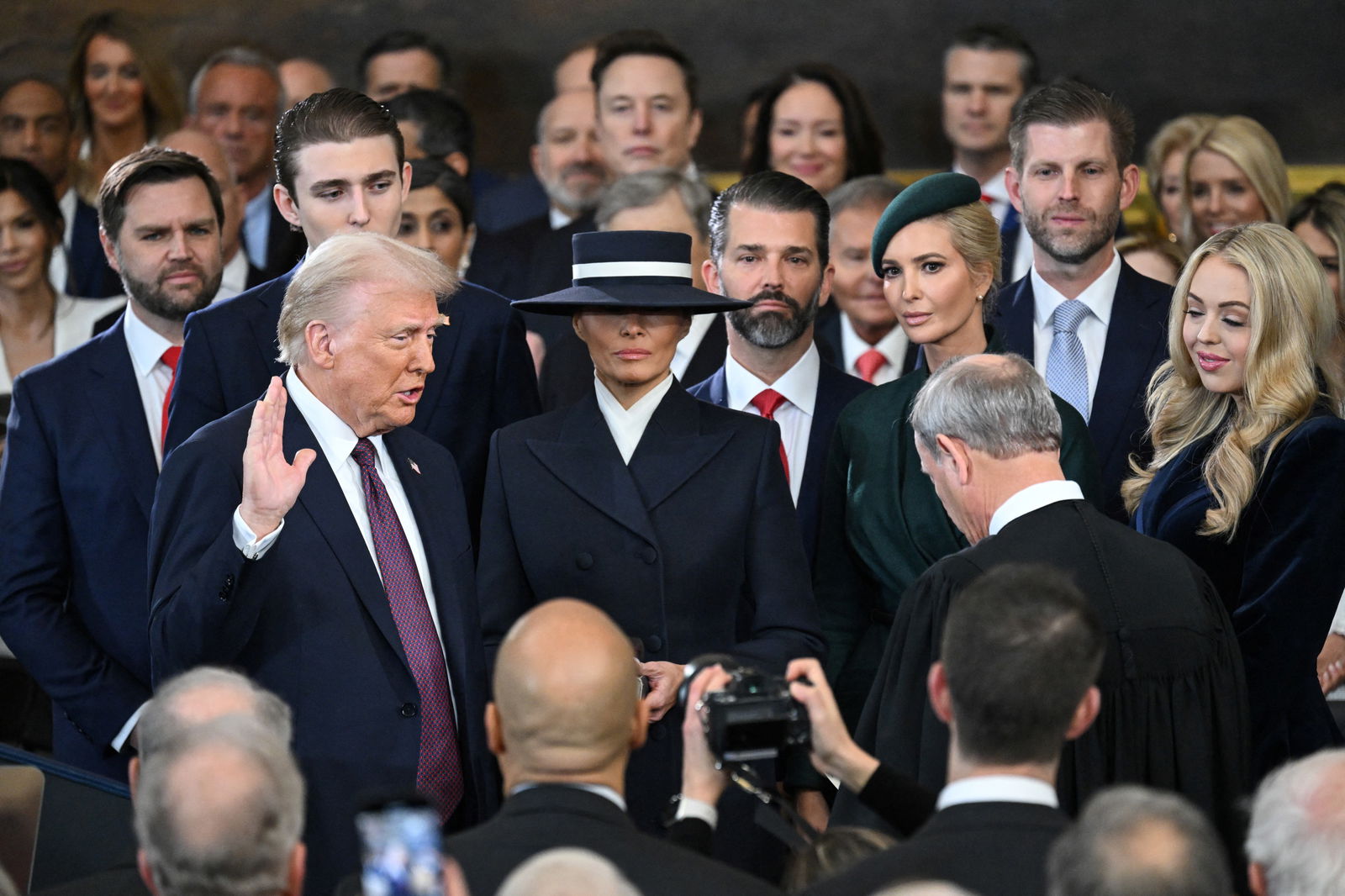 Donald Trump is sworn in as the 47th U.S. president in the Capitol Rotunda in Washington, D.C. on Jan. 20, 2025.