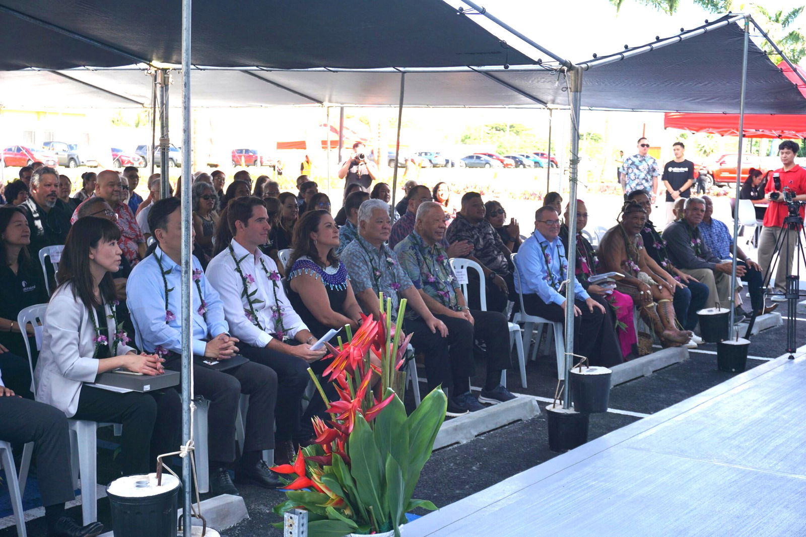 CNMI officials, Atkins Kroll executives, other special guests and community members at the grand opening of AK Saipan's new facility in Puerto Rico.