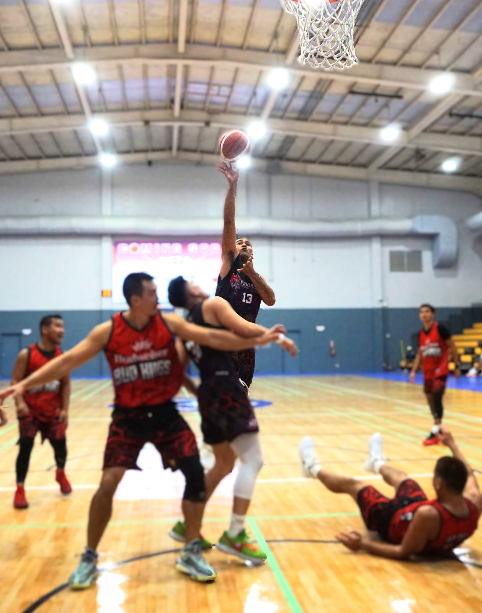 Priority Care's Marvin Rabauliman breaks free for the floater.