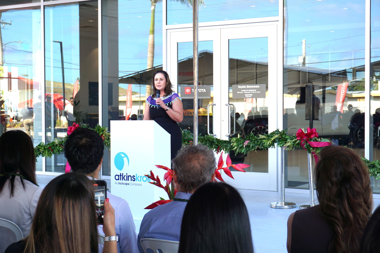 AK Saipan General Manager Tracy Guerrero delivers her remarks.