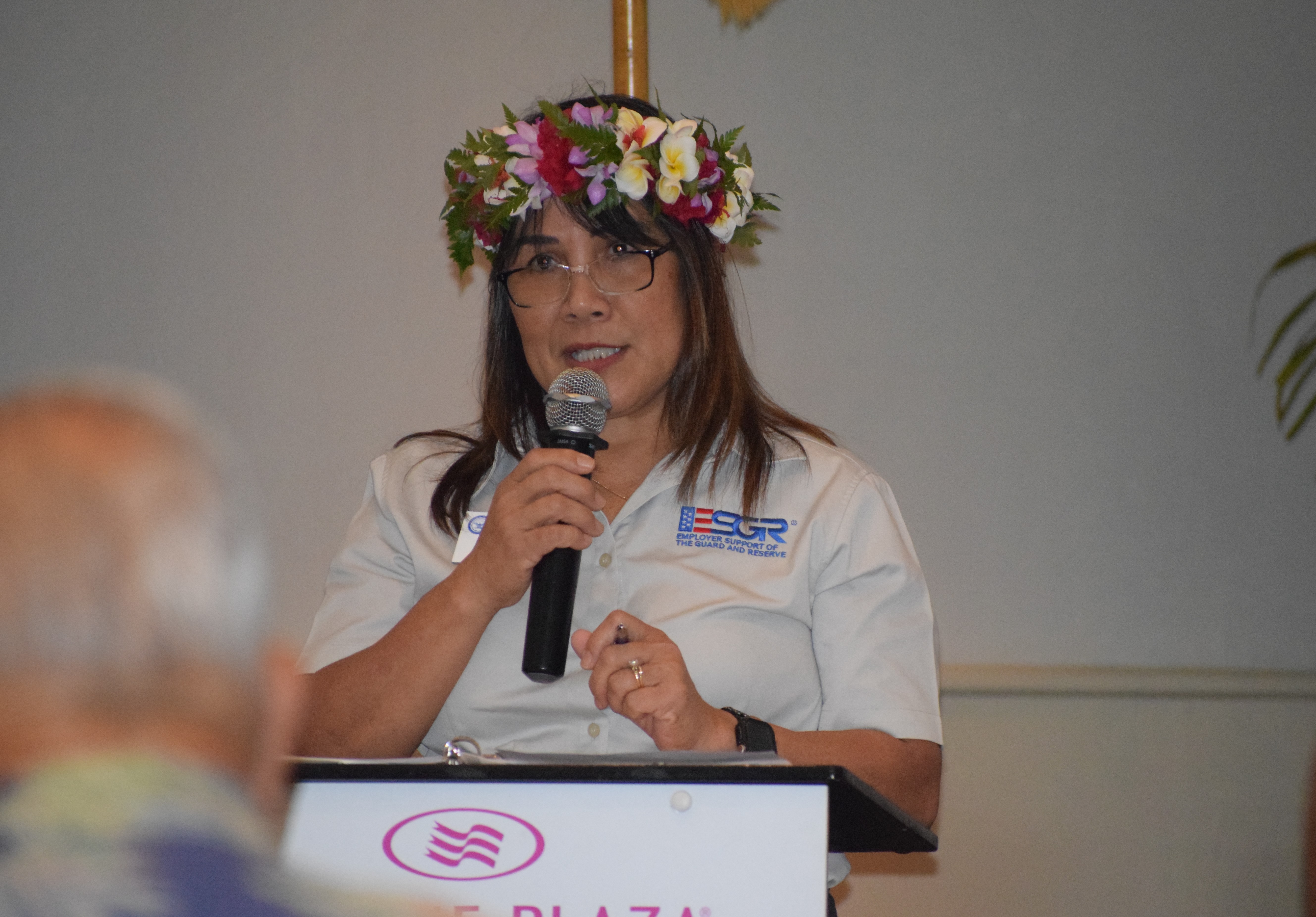 ESGR State Chair Cathy Gogue welcomes guests.