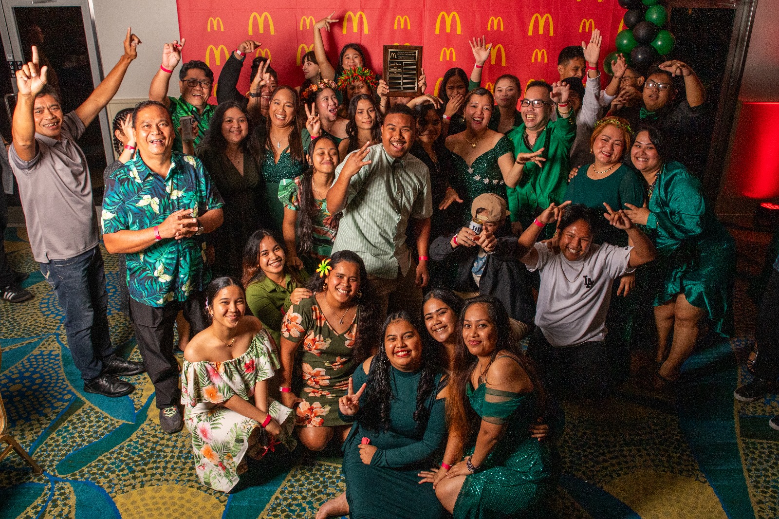 Employees from McDonald’s of Garapan pose for a photo.