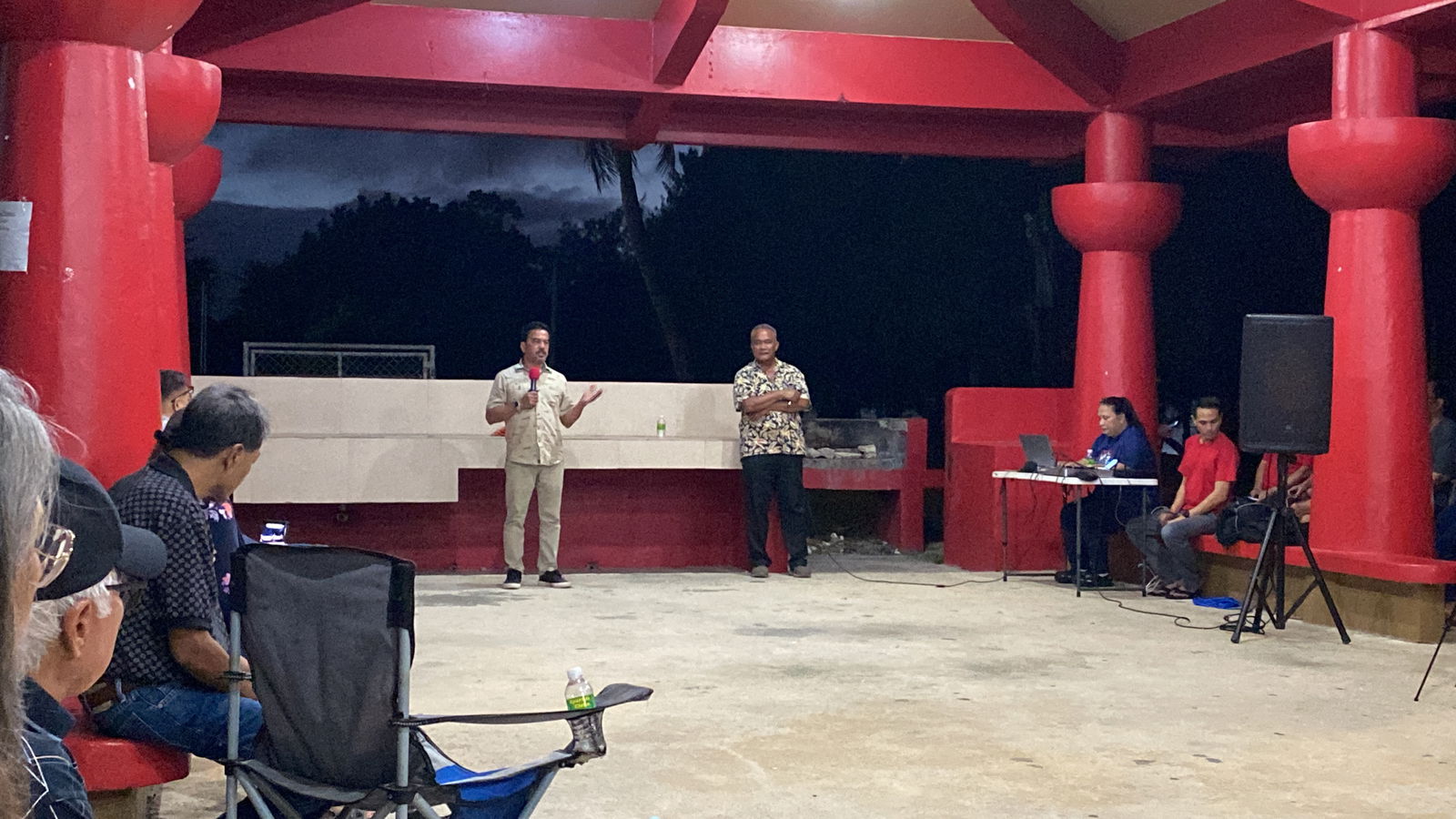DPW Secretary Ray Yumul speaks at Thursday’s meeting of the local GOP.
