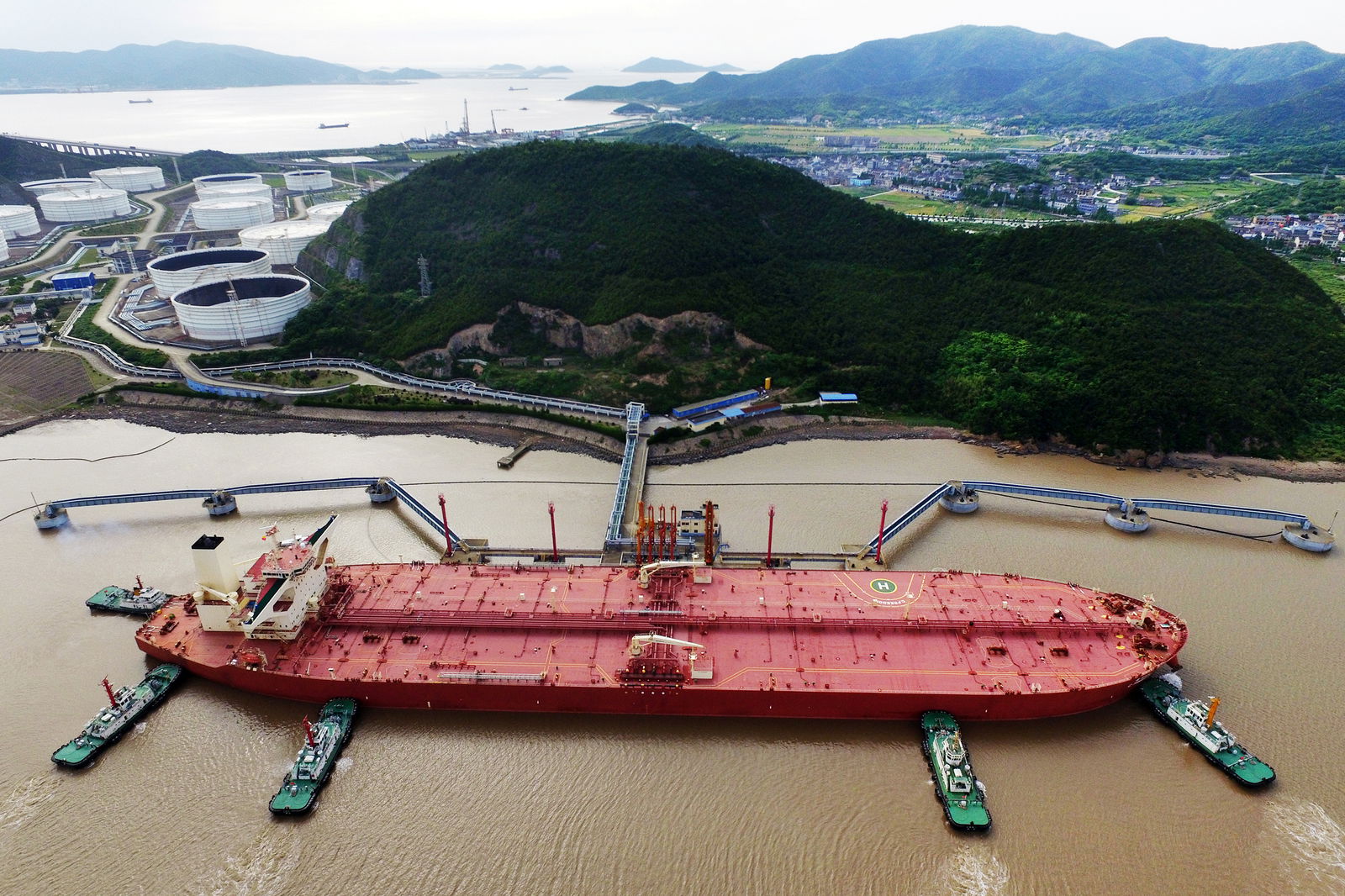 A VLCC oil tanker is seen at a crude oil terminal in Ningbo Zhoushan port, Zhejiang province, China on May 16, 2017.