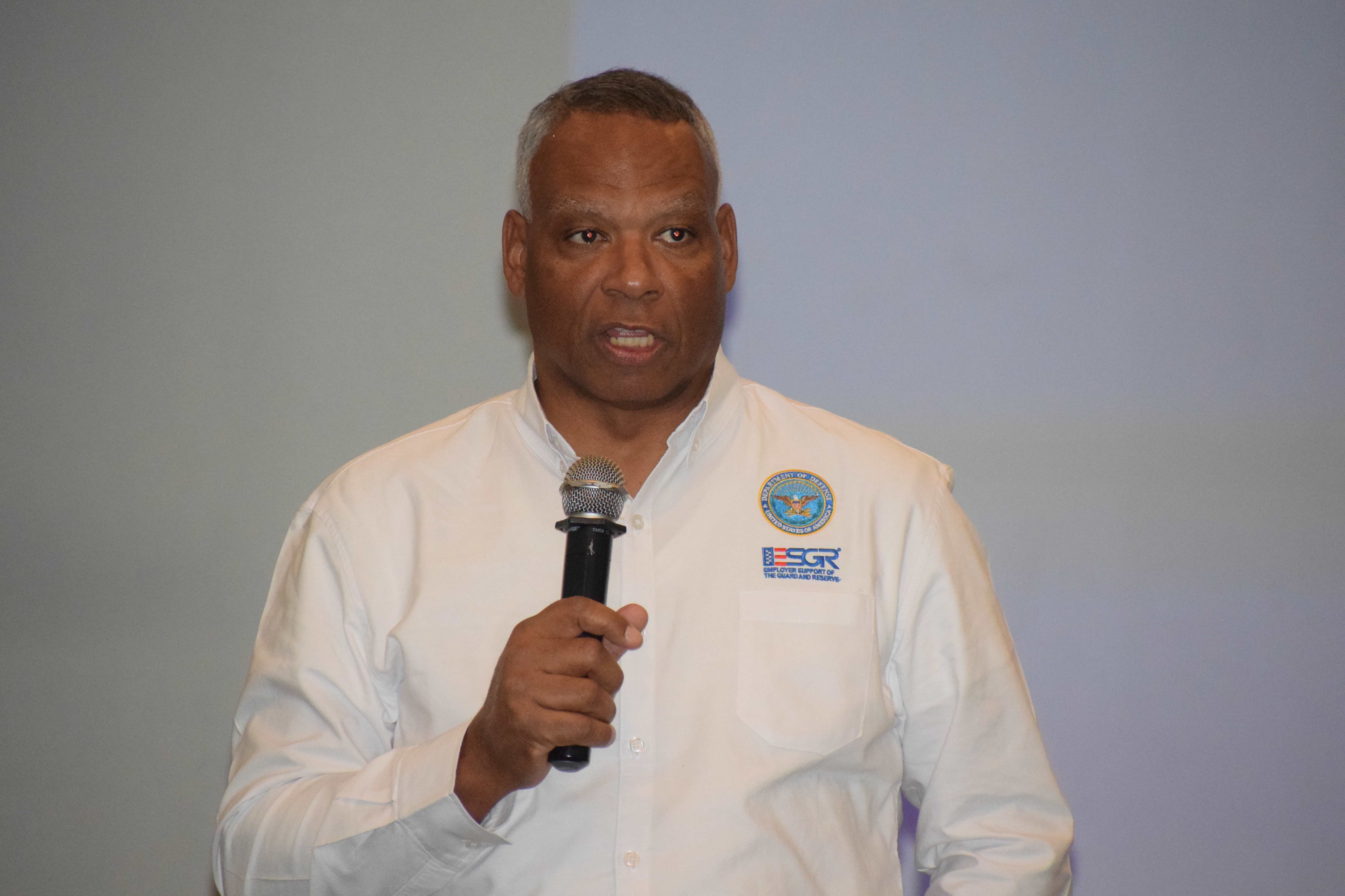 ESGR National Chair John T. Sampa delivers his remarks.