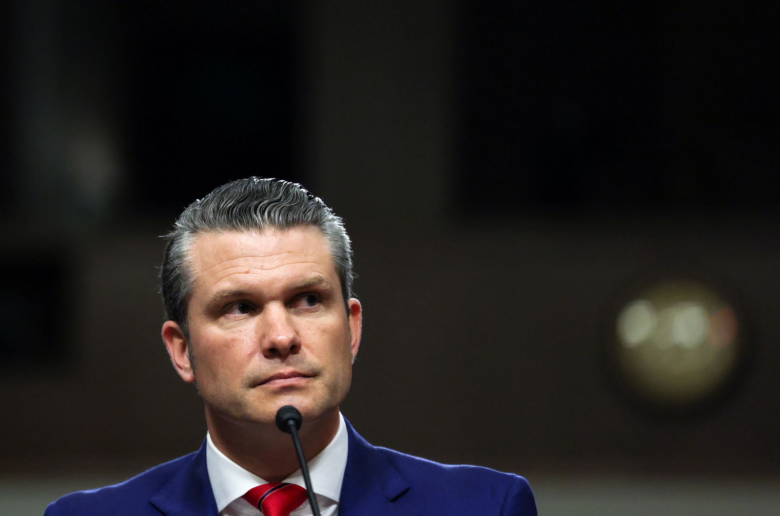 Pete Hegseth, President-elect Donald Trump's nominee to be secretary of defense, testifies before a Senate Committee on Armed Services confirmation hearing on Capitol Hill in Washington, D.C., Jan. 14, 2025.