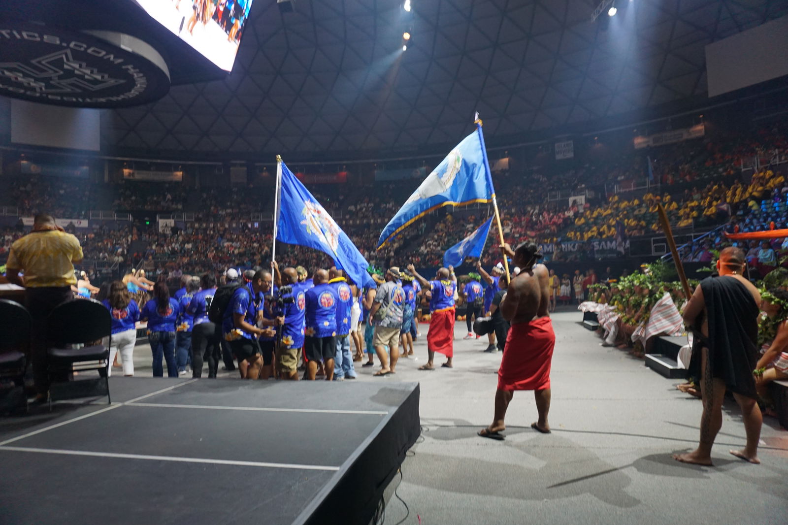 The CNMI delegation participates in the FestPAC opening ceremony  at the University of Hawaii’s Stan Sheriff Center on June 6, 2024.
