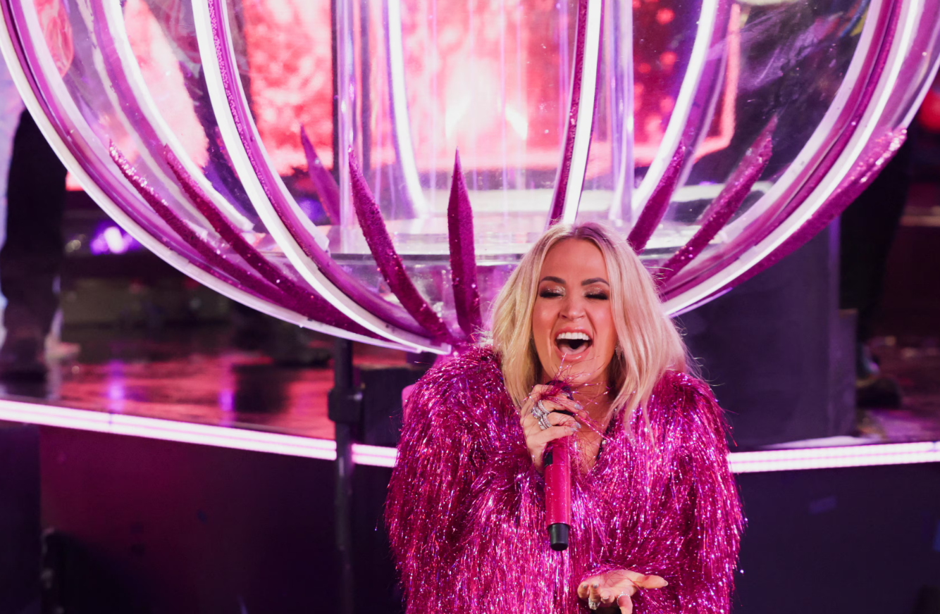 Carrie Underwood performs at Times Square on New Year's Eve in New York City, Dec. 31, 2024.