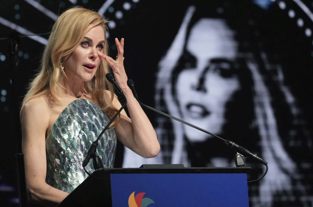 Nicole Kidman accepts the international star award for “Babygirl” during the 36th annual Palm Springs International Film Festival Awards Gala on Friday, Jan. 3, 2025, in Palm Springs, Calif.