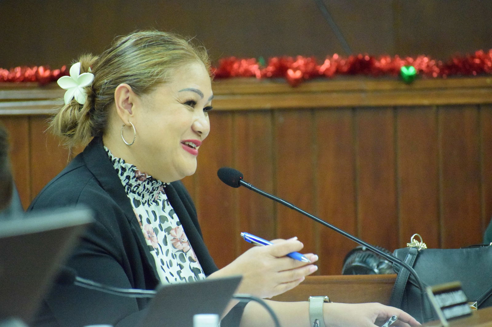 Sen. Corina Magofna smiles during the 23rd Senate’s sine die session on Jan. 3, 2025.