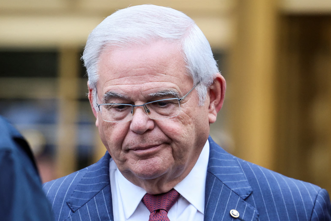 U.S. Senator Robert Menendez, D-NJ, exits a federal courthouse following his bribery trial in connection with a corrupt relationship with three New Jersey businessmen, in New York City, July 16, 2024.