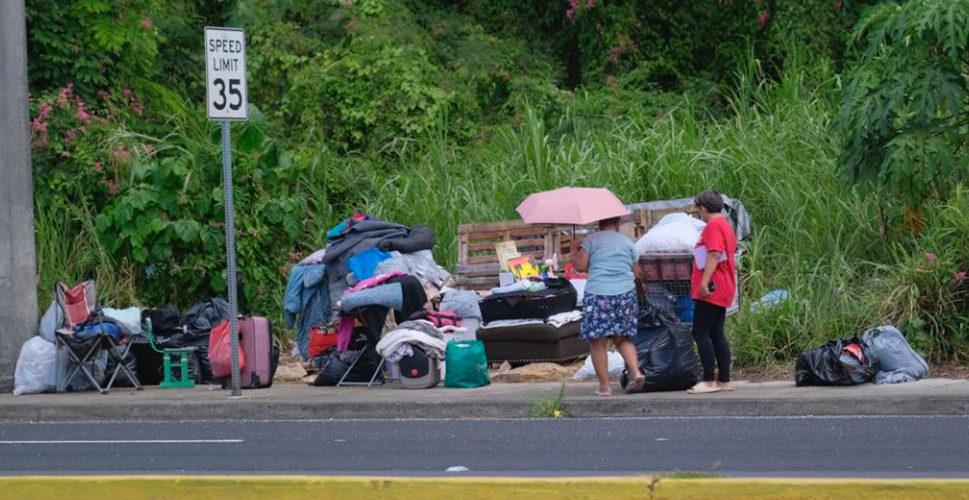 The Harmon Loop homeless encampment on Tuesday, Jan. 21, 2025 after the police removed tents from the area.