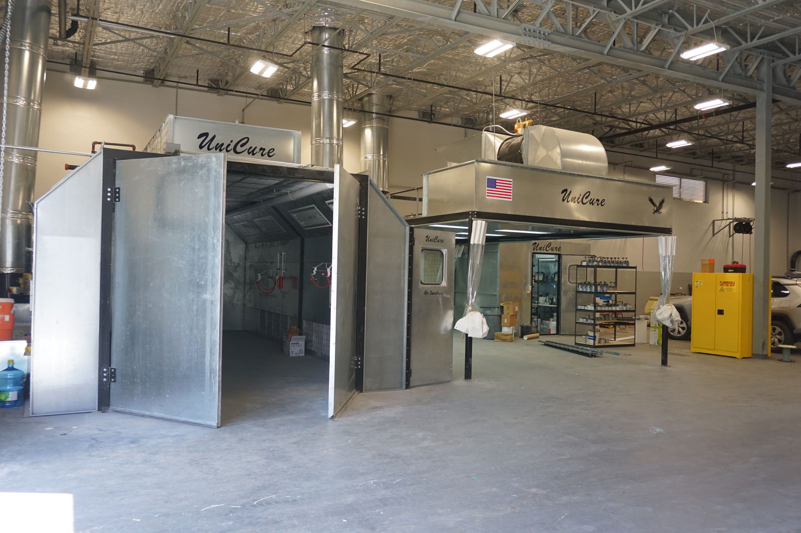 Brand-new paint booths at Atkins Kroll Saipan will now feature water-based paint. 