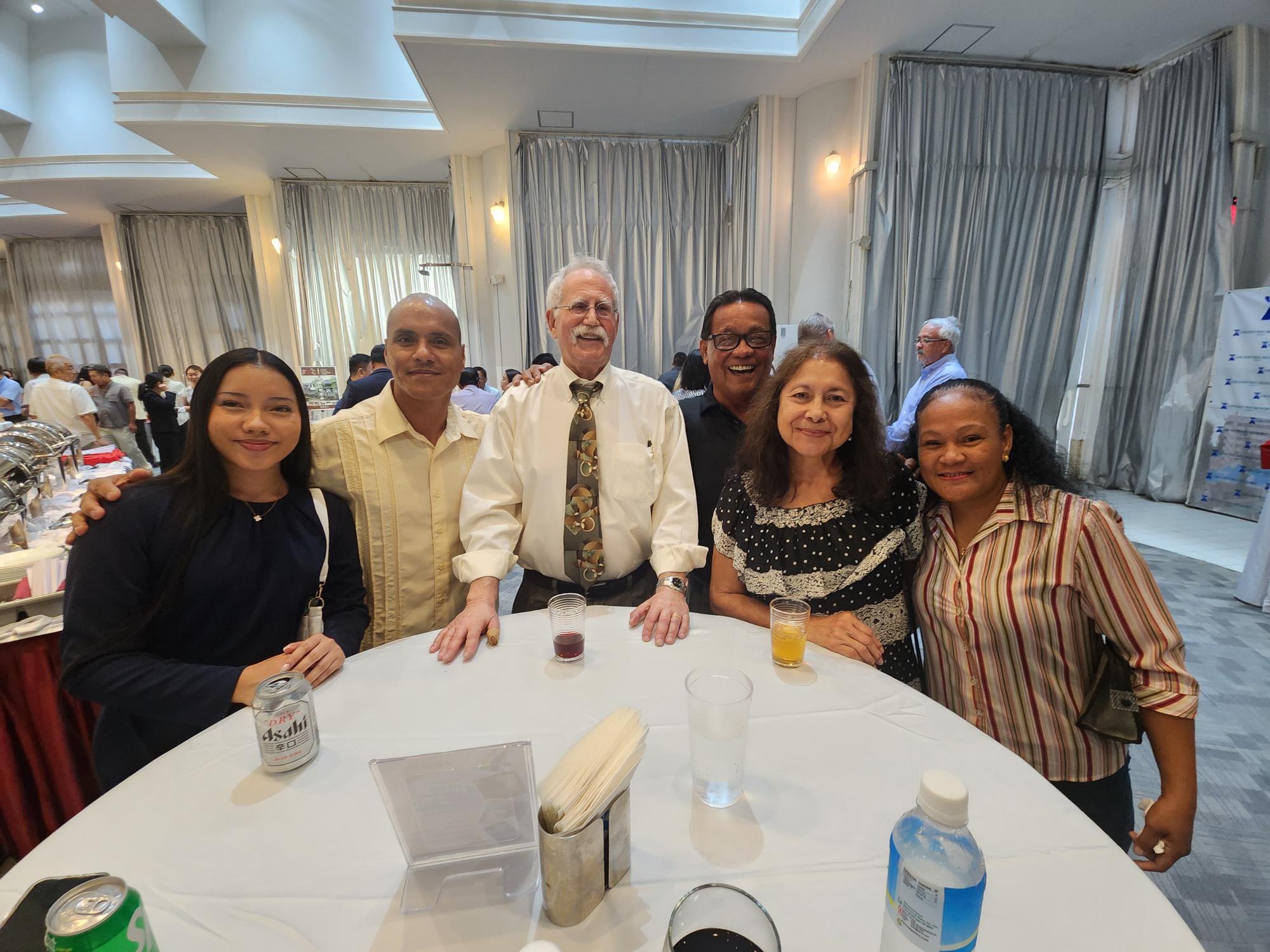 Rota Sen. Ronnie Calvo, Superior Court Judge Kenneth L. Govendo, his wife Domitilia, Saipan Mayor Ramon “RB” Camacho and other guests.