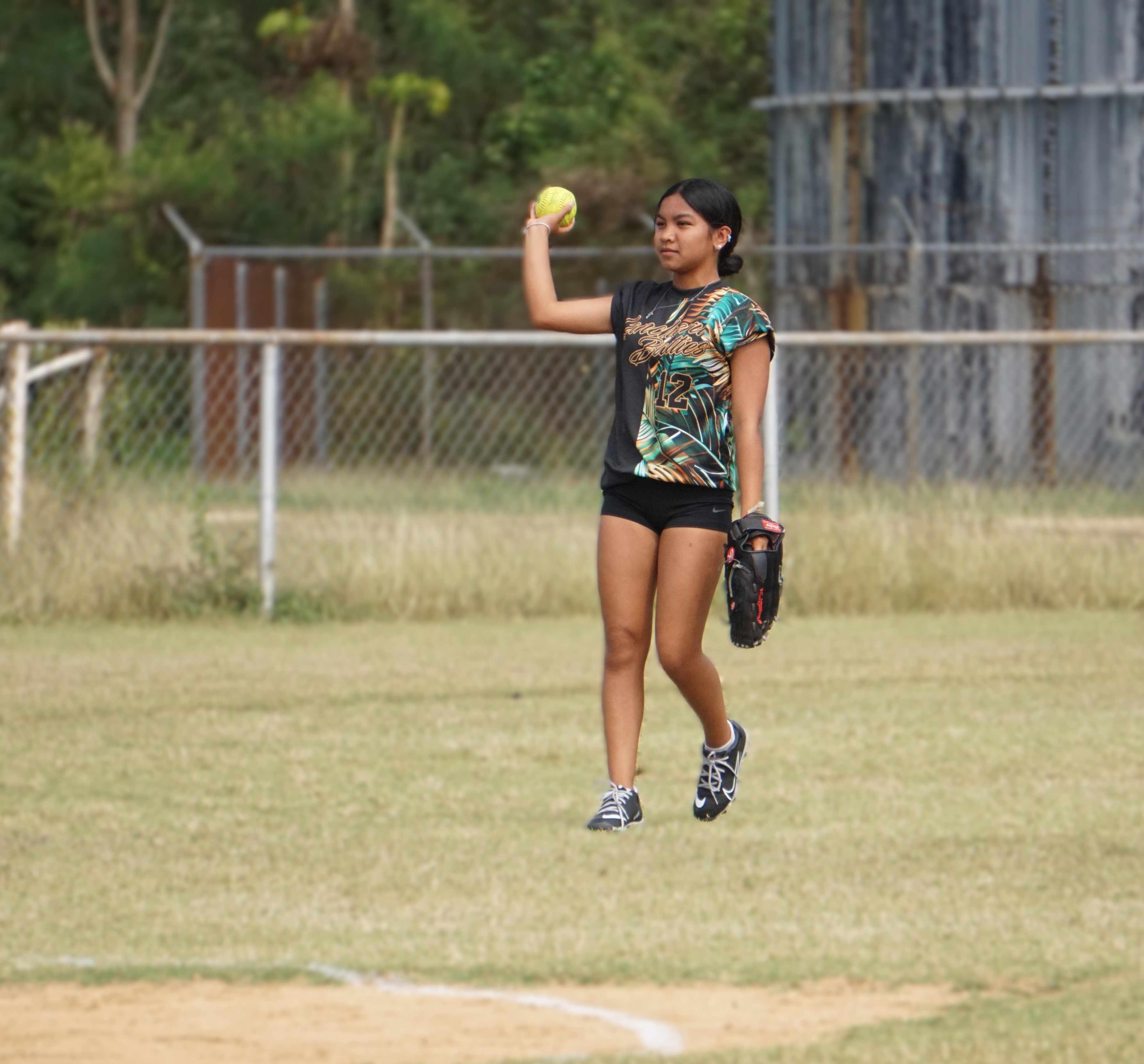 Chacha’s shortstop Melanie Cruz tosses the ball back after securing a grounder during a game against TMS in the girls middle school division of the PSS-NMISA Interscholastic Fastpitch Softball League SY24-25 at the Dandan softball field.