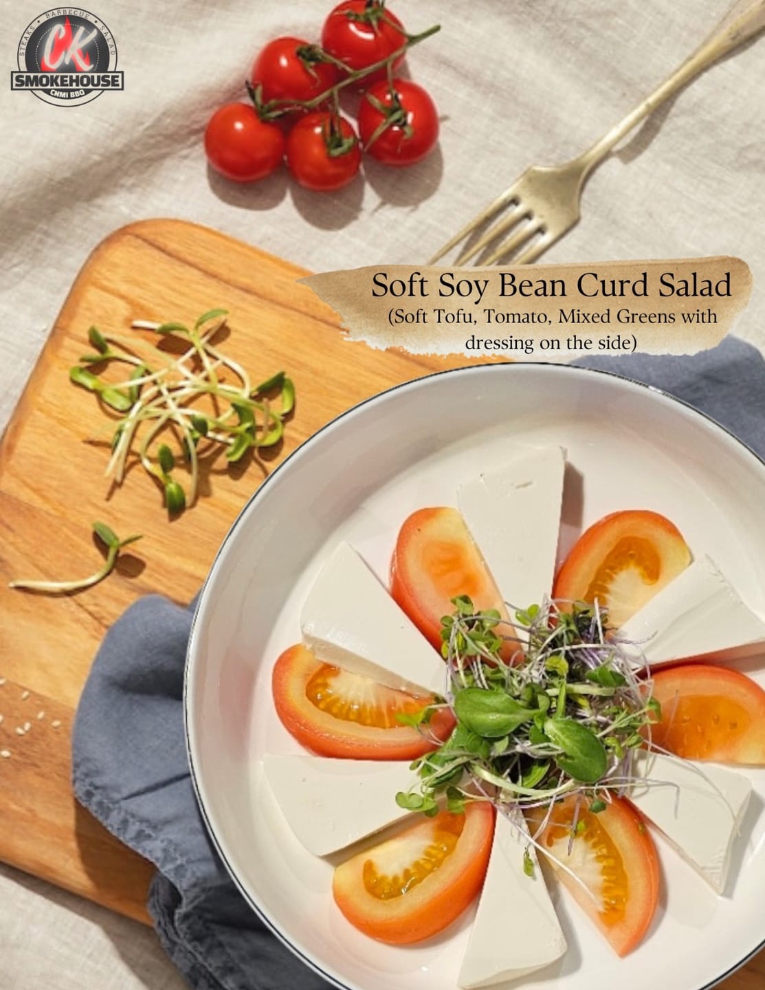 Soft soybean curd salad
