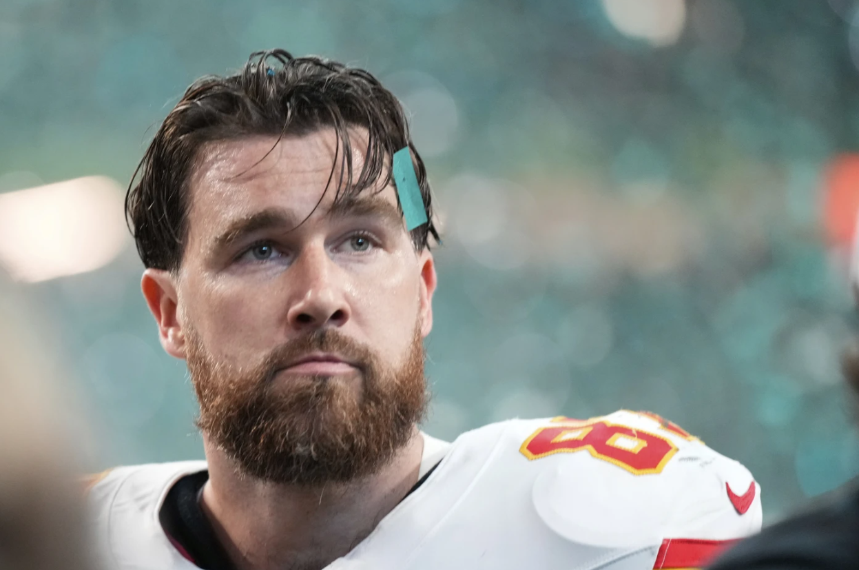 Kansas City Chiefs tight end Travis Kelce walks off the field after a loss to the Philadelphia Eagles during the NFL Super Bowl 59 game, Sunday, Feb. 9, 2025 in New Orleans.