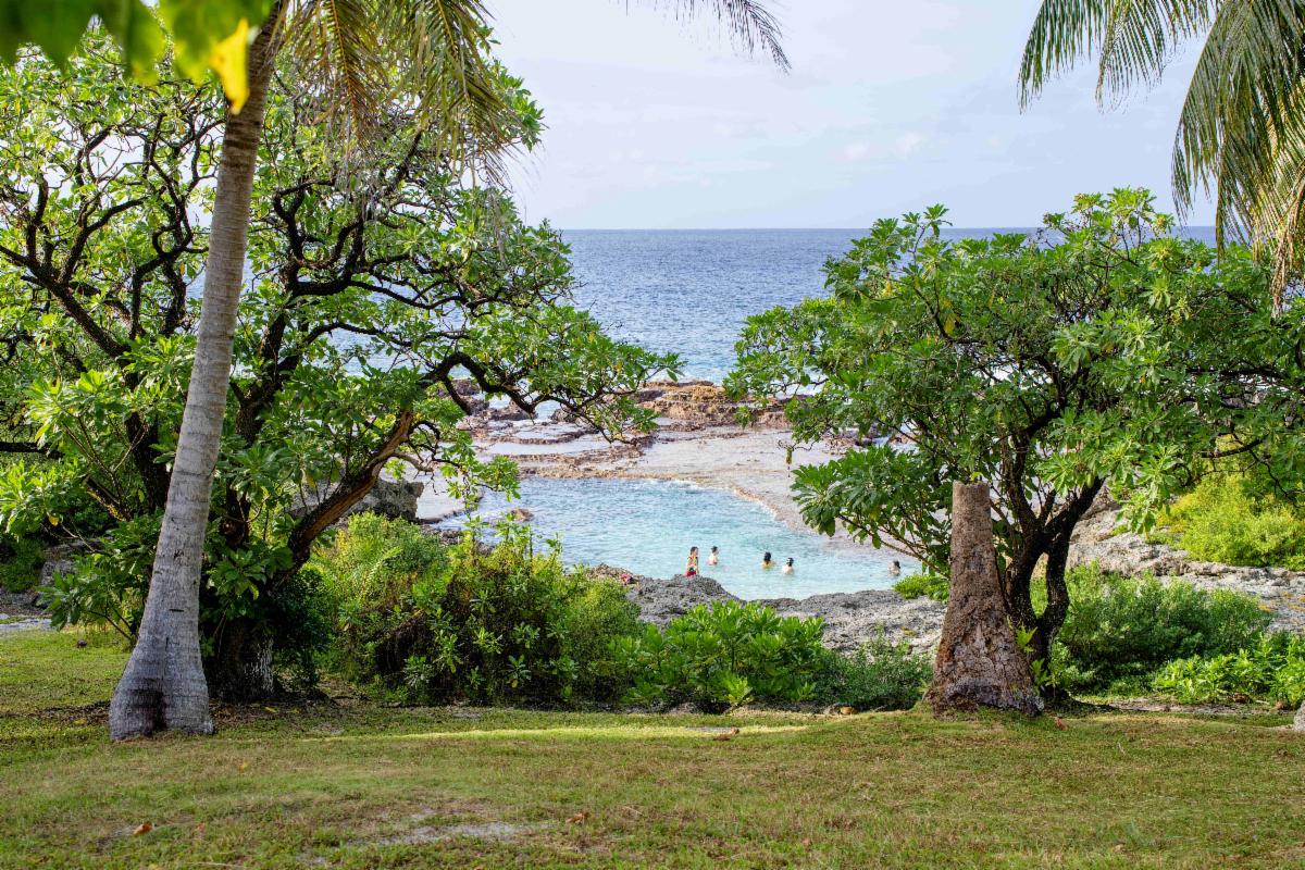 Swimming Hole on the island Rota in The Marianas archipelago in the Pacific is a natural pool fed by ocean waves.