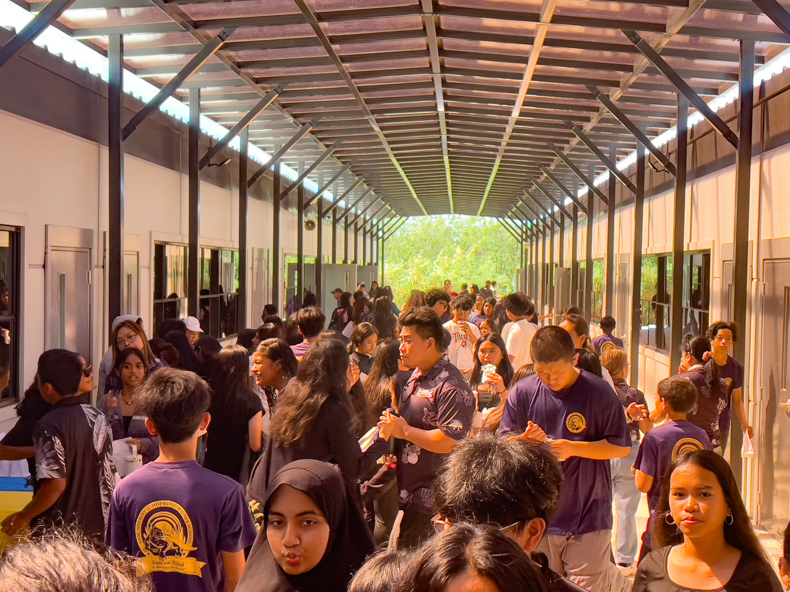 Students, teachers, and staff were given the opportunity to inspect and tour the newly opened Hopwood Middle School modular classrooms.