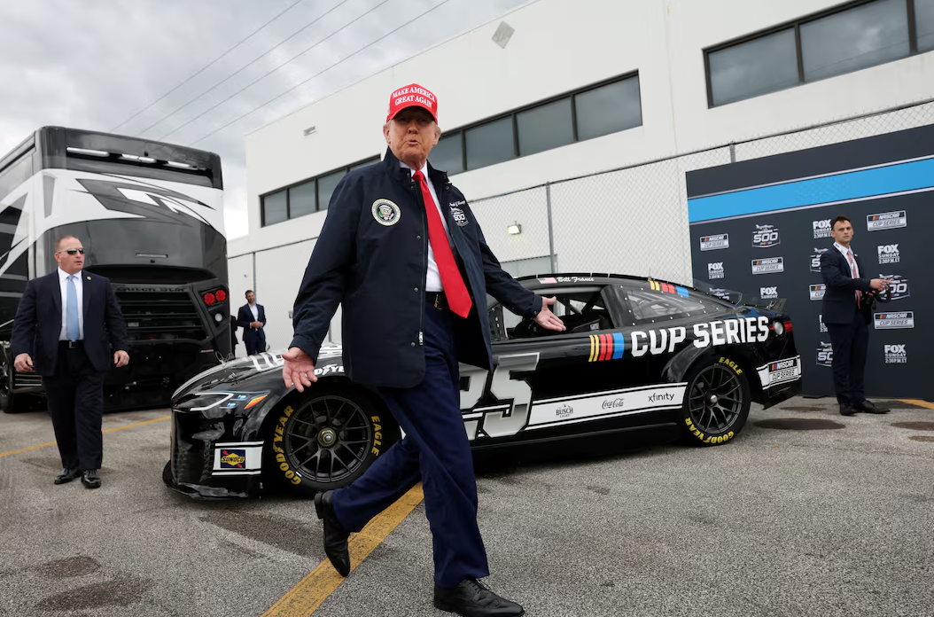 President Donald Trump at Daytona Beach, Florida, Feb. 16, 2025.
