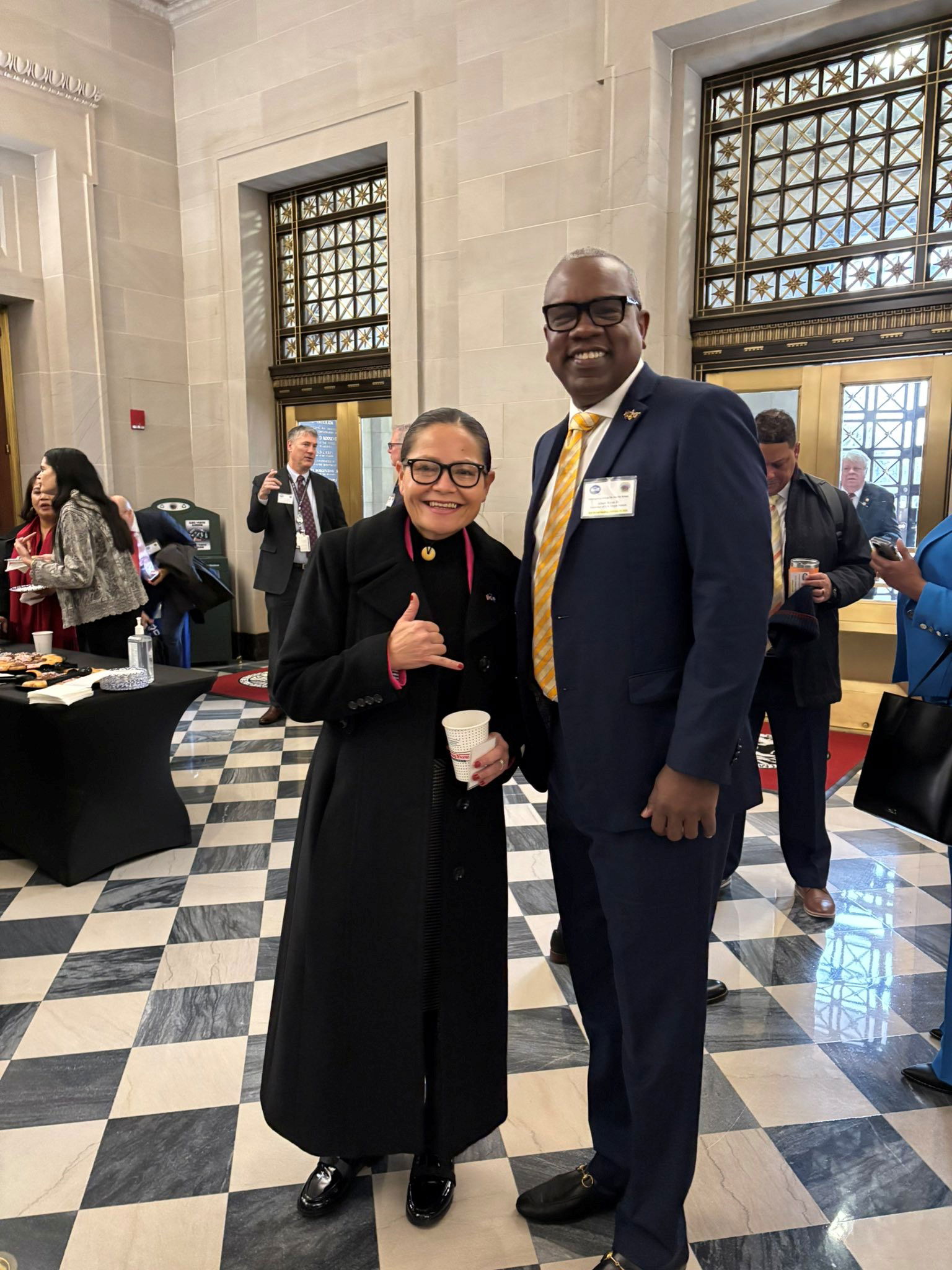 U.S. Congresswoman Kimberlyn King-Hinds made a new friend at the IGIA, U.S. Virgin Islands Gov. Albert Bryan Jr. They had a wonderful time bonding over the course of the session.