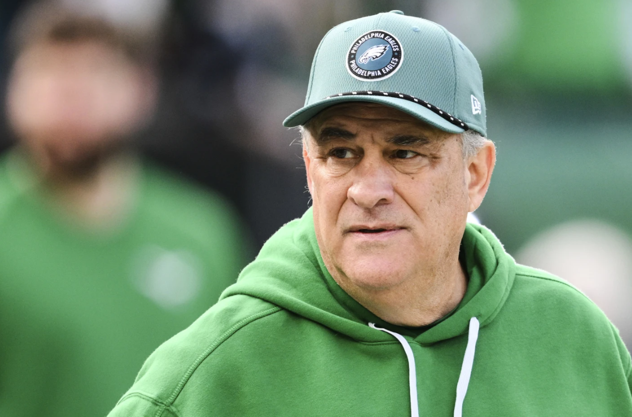 Philadelphia Eagles Vic Fangio looks on before an NFL game against the Dallas Cowboys on Dec. 29, 2024 in Philadelphia.
