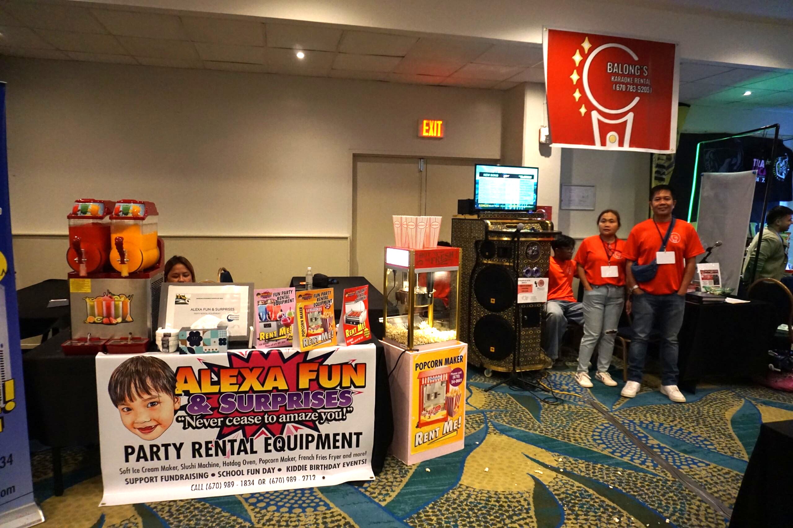 Alexa Fun & Surprises party rental company displays its merchandise.