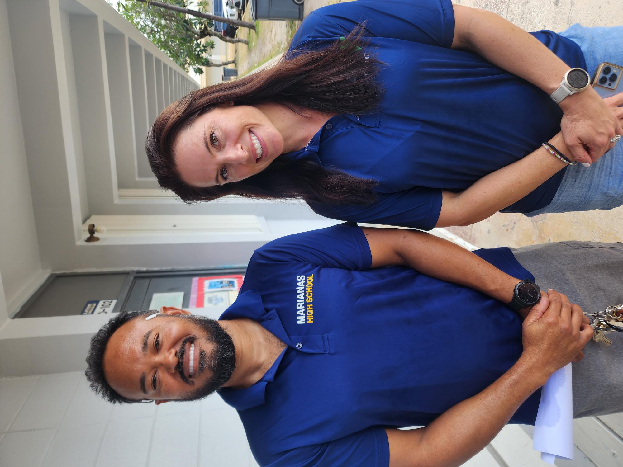 MHS teacher-coaches Jacoby Winkfield and Robyn Spaeth.