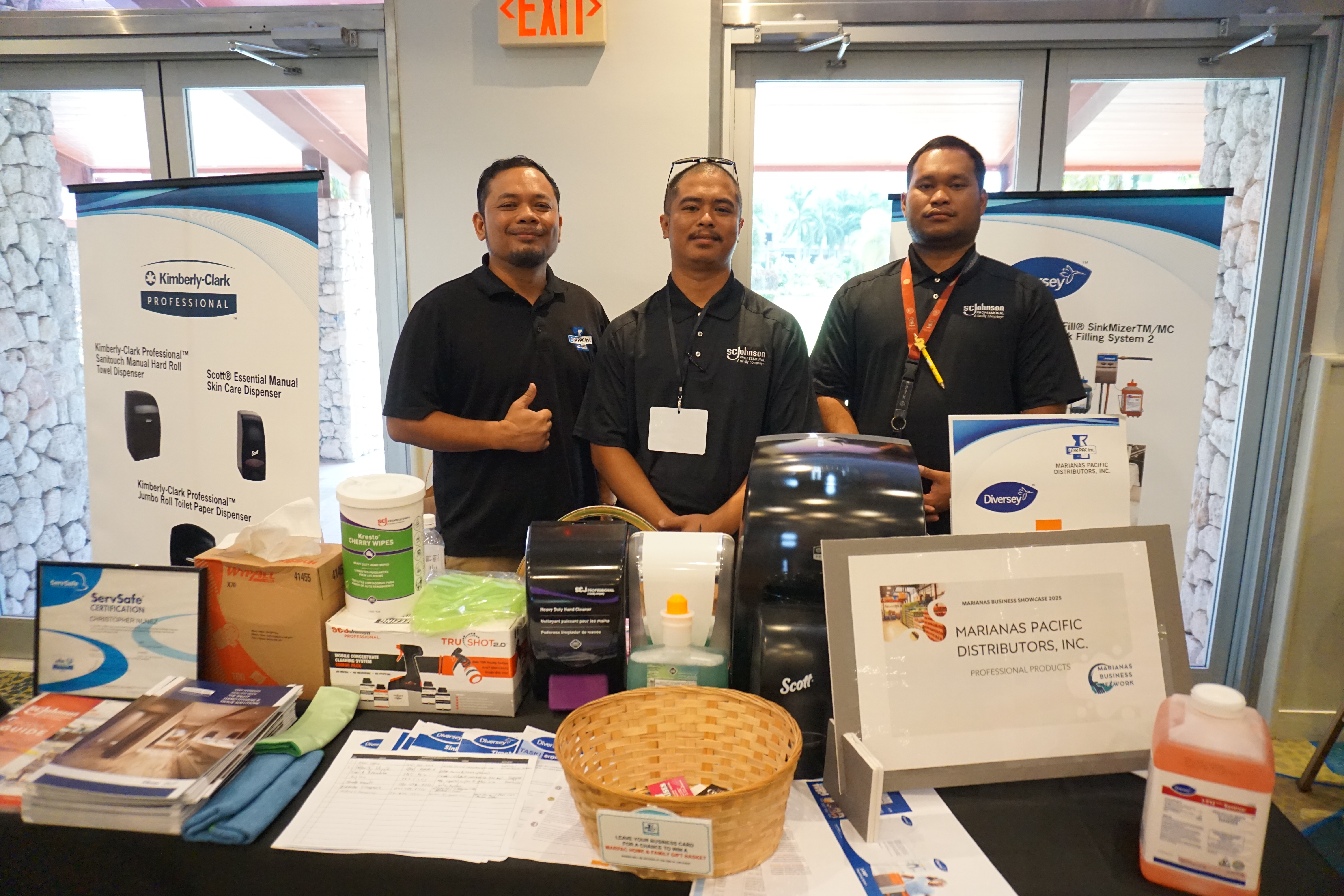 From left, Marpac representatives Tom Basa, Eugene Rabago, and John Babauta.