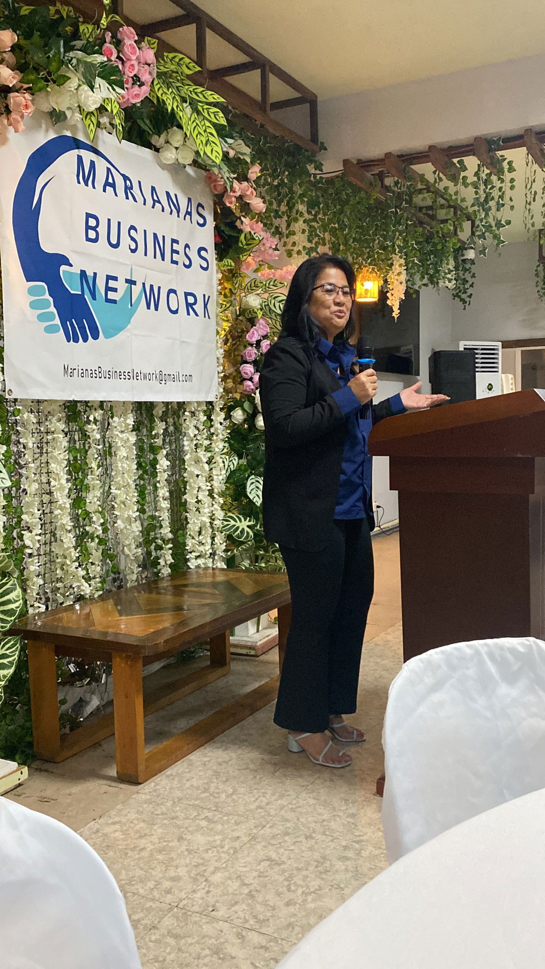 Commerce Secretary Remy Mafnas speaks during a “collaborative dialogue” organized by the Marianas Business Network at Pepoy’s Restaurant on Thursday, Feb. 13, 2025.