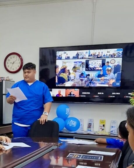 CHCC emergency room nursing assistant Tevin Dean was part of a PSS-CTE cohort under the Certified Nursing Assistant Program. He shared his experience at the proclamation signing.