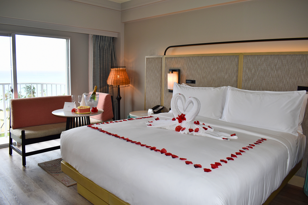 A romantic room with a view.