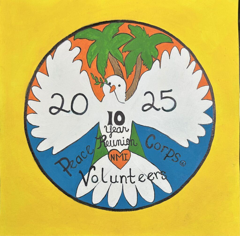 This design by Joanne Merrick will be used for name badges.