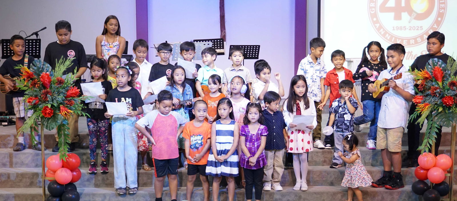 Grace Christian Ministries’ young members perform a song number.