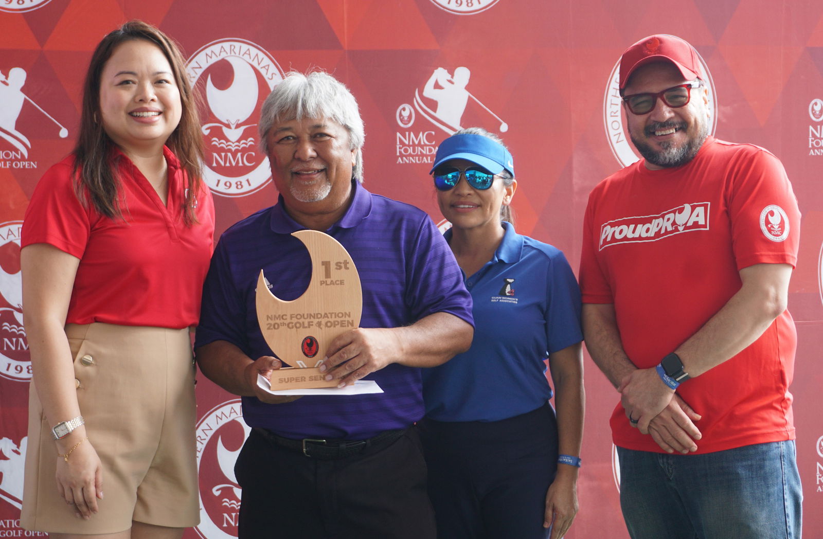 Joseph Sablan Jr., 2nd left, topped the Super Senior Flight division.Photo by James F. Sablan Jr.