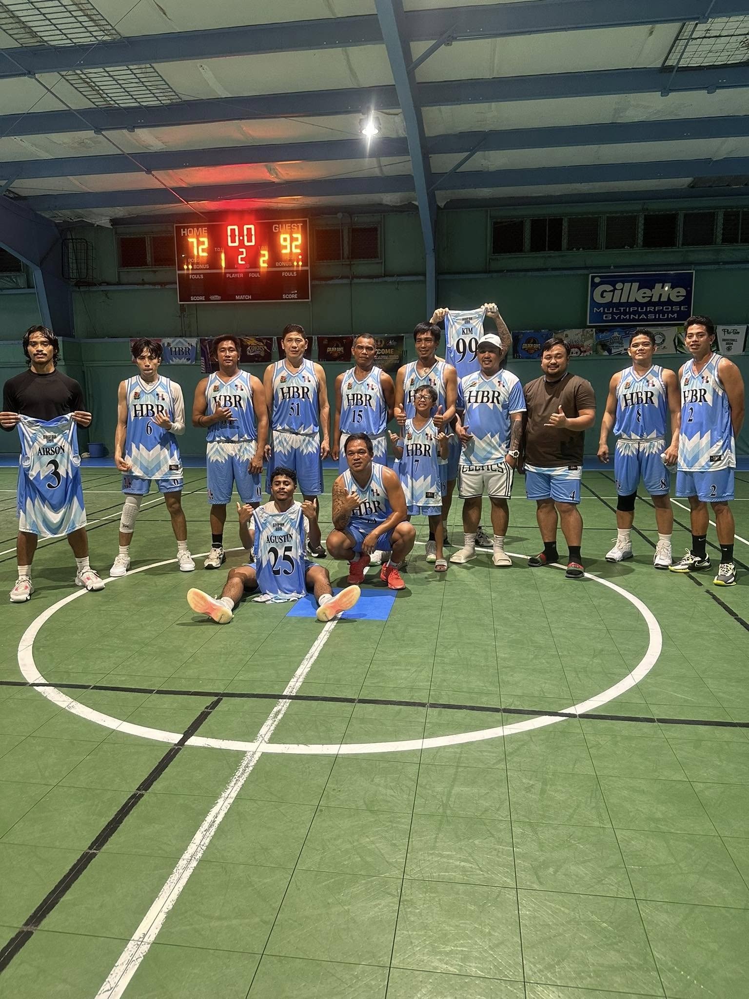 HBR Construction players pose for a photo after beating Pho Tam Restaurant to reach the finals of the Alpha Kappa Rho 1st Semi-Open Invitational Basketball League 2025 at the TSL Sports Complex on Friday.Contributed photo