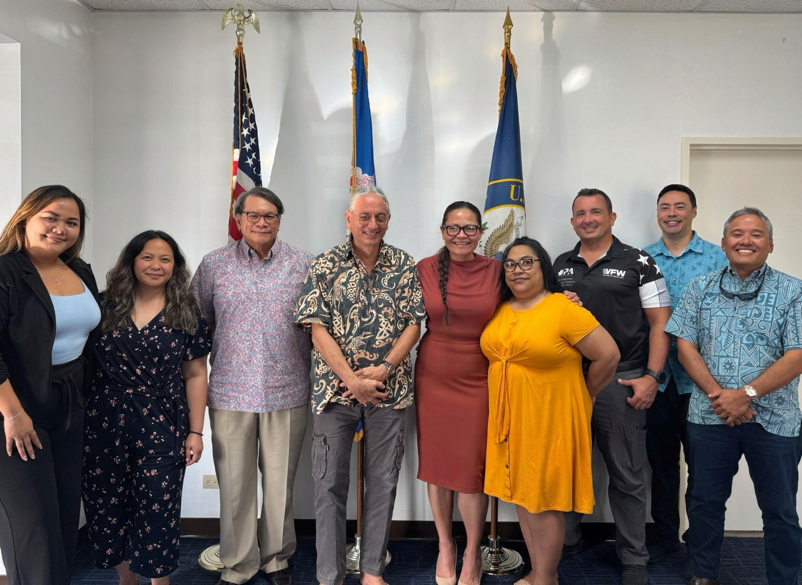 U.S. Congresswoman Kimberlyn King-Hinds, 5th right, poses with the officials of the Saipan Chamber of Commerce during a recent meetingSCC photo