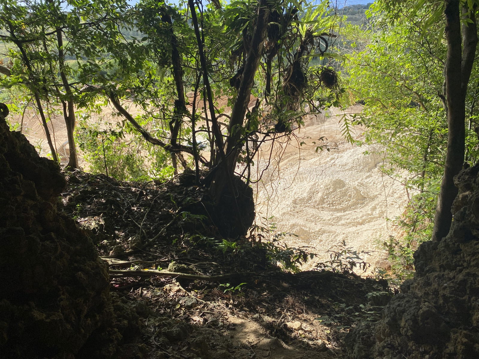 This is the vantage point inside one of the caves.