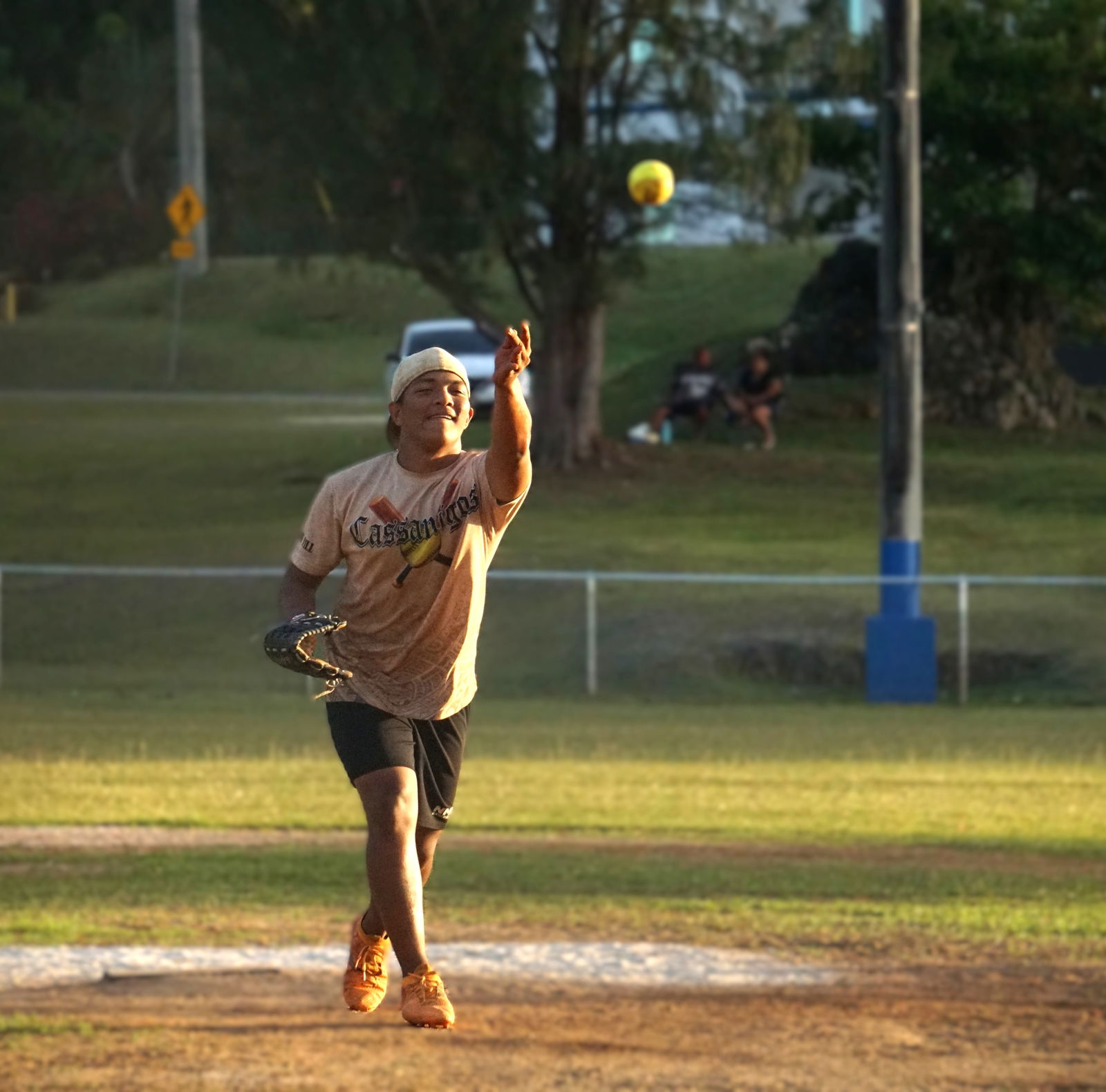 Sweet Rolls’ Andre pitches against Buck'em in the championship game of the 2025 Saipan Mayor’s Youth Softball Cup at the Capital Hill softball field on Sunday.Photo by James F. Sablan Jr.
