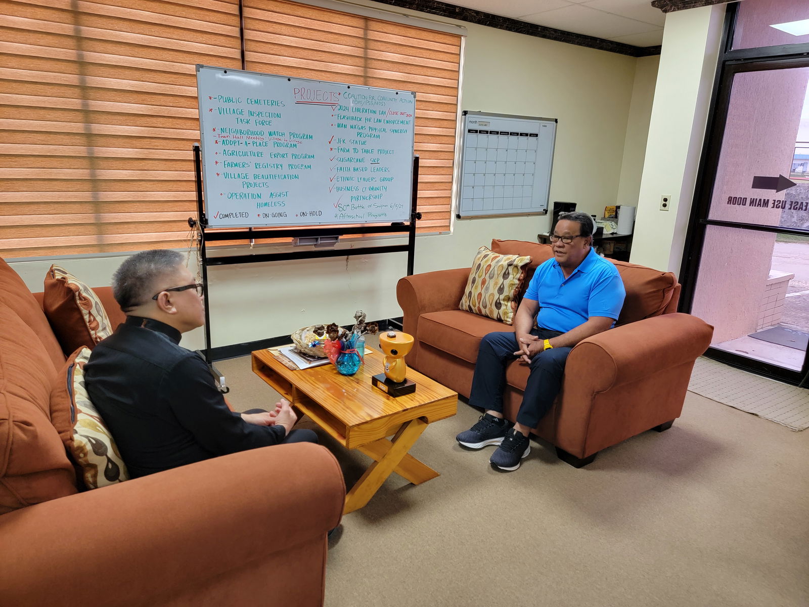 Saipan Mayor RB Camacho, right, with Bishop Romeo Convocar of the Diocese of Chalan Kanoa.Contributed photo