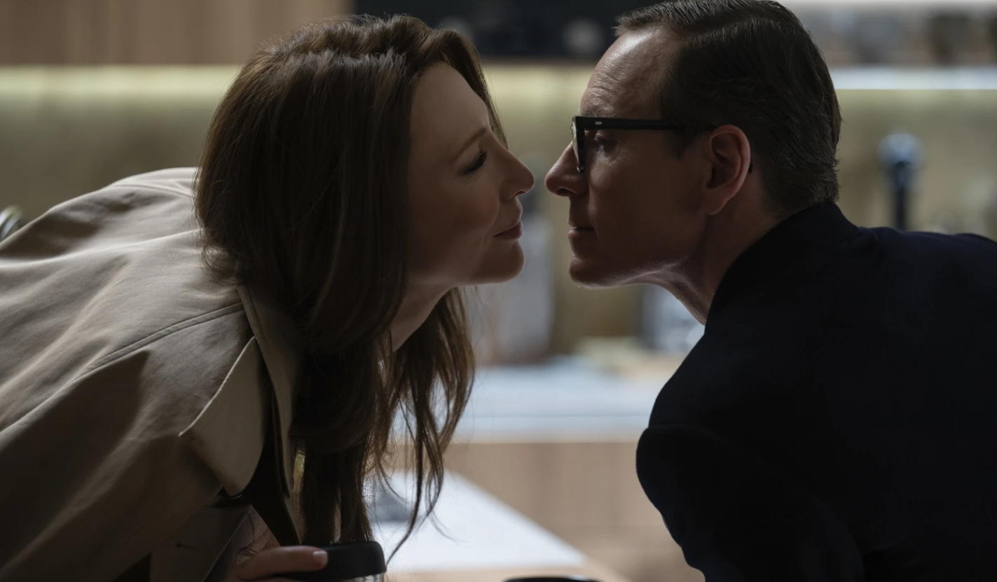 Cate Blanchett, left, and Michael Fassbender in a scene from “Black Bag.”Focus Features via AP