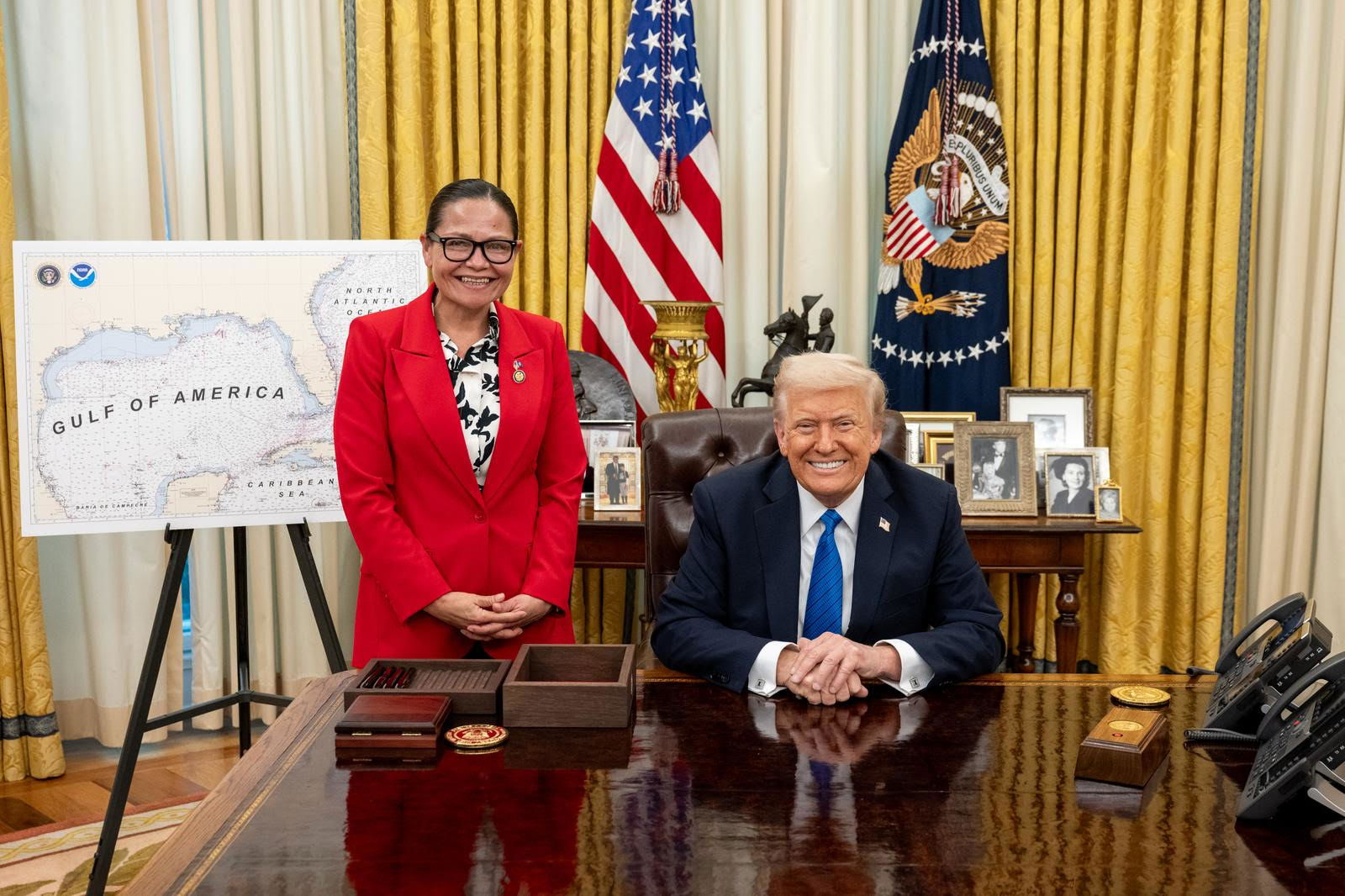 U.S. Congresswoman Kimberlyn King-Hinds stands next to President Donald Trump at the White House on Tuesday, March 25, 2025. She and several of her colleagues from the 119th Congress met with Trump. King-Hinds said she appreciated the opportunity to meet with the President and looks forward to continuing to build strong relationships with the White House and the Trump Administration.Contributed photo