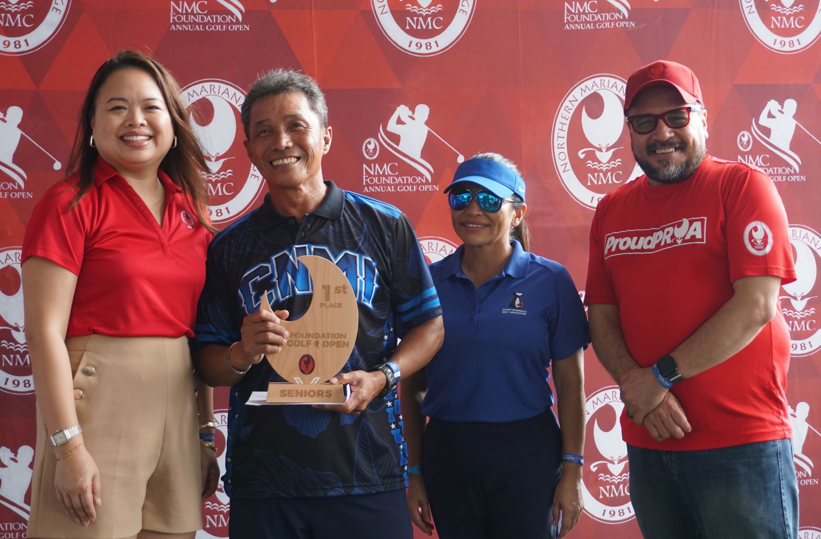 Joe Sasamoto, 2nd left, is the Senior Flight winner.Photo by James F. Sablan Jr.