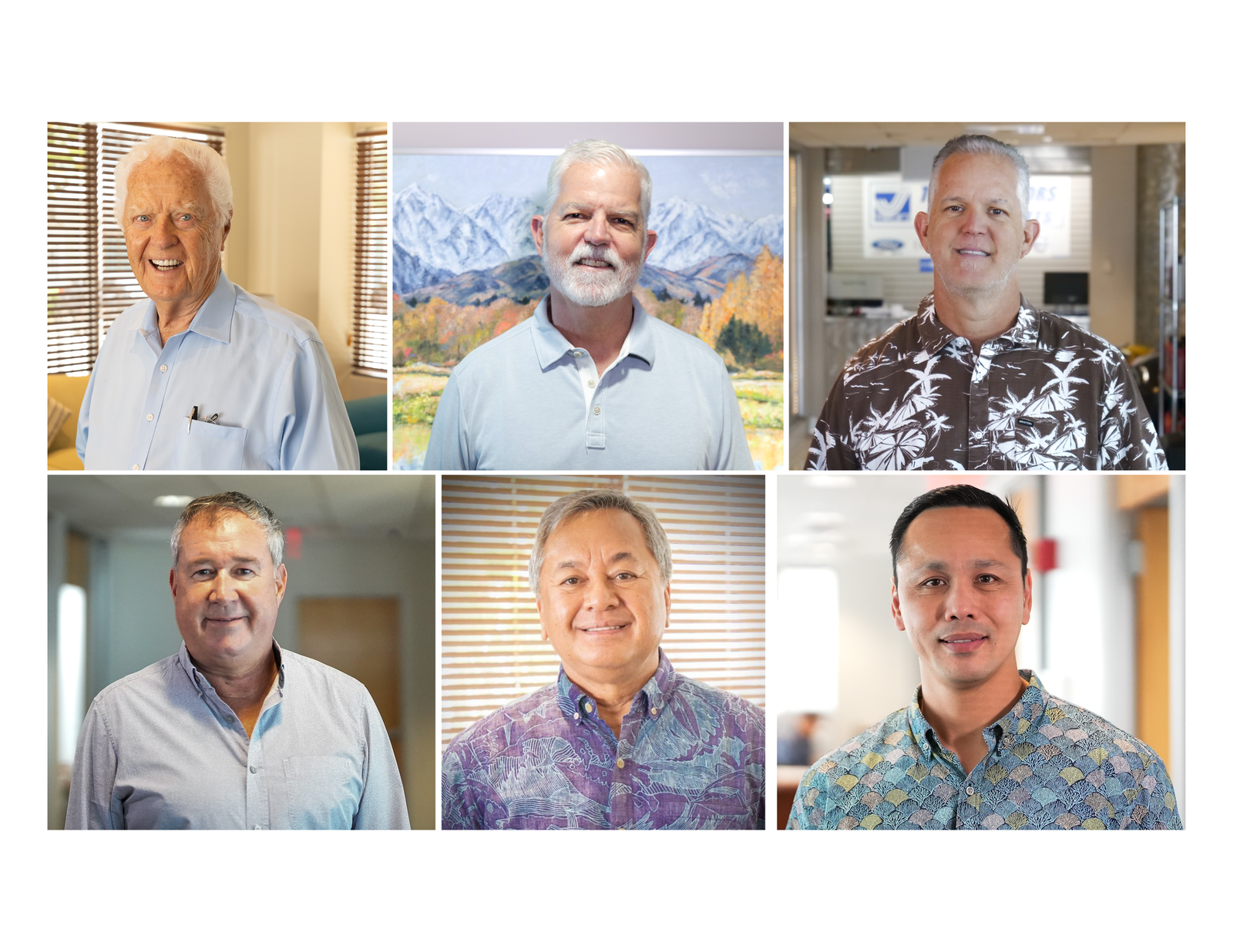 Clockwise from left, top row: Robert H. Jones, Jeff Jones, Jay Jones, Chris Duenas, Michael S. Sablan and Dan Murrell.