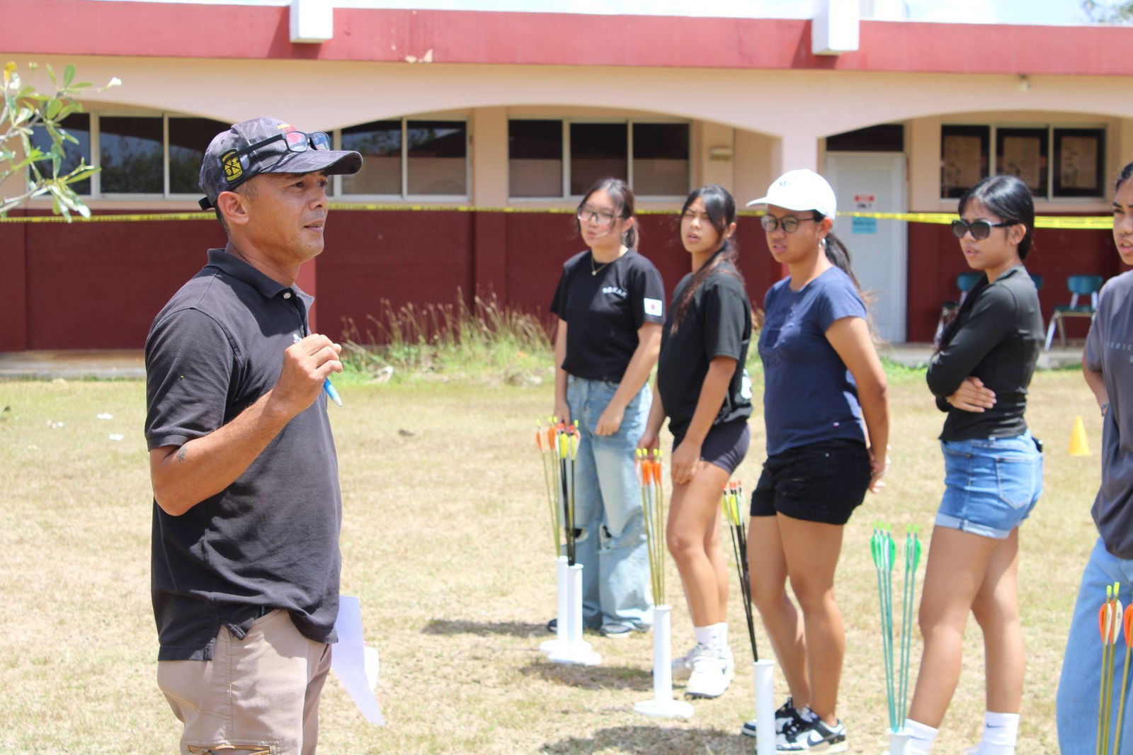 1SG Ogo gives a pre-competition safety briefing to the cadets.