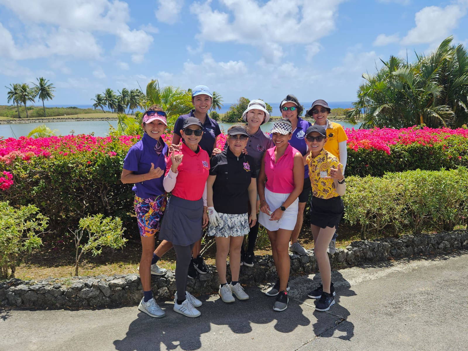 Members of the CNMI Women's Golf Association pose for a group photo before the start of their March golf tournament at LaoLao Bay Gof & Resort on Saturday.